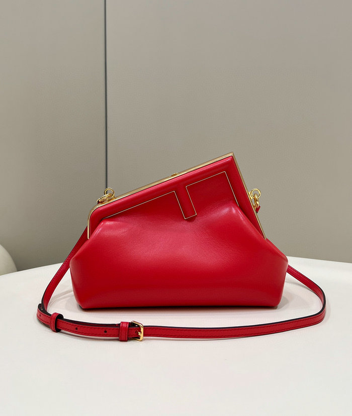 Fendi First small leather bag Red F80018