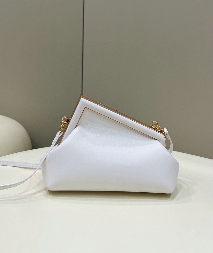 Fendi First small leather bag White F80018