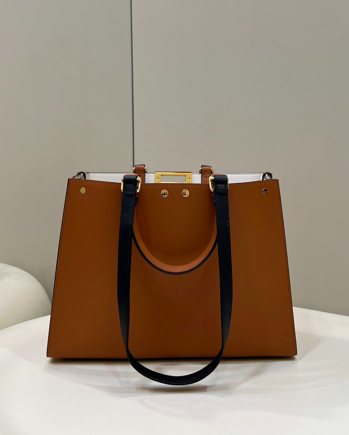 Fendi Peekaboo Small X Tote Bag Brown F8539