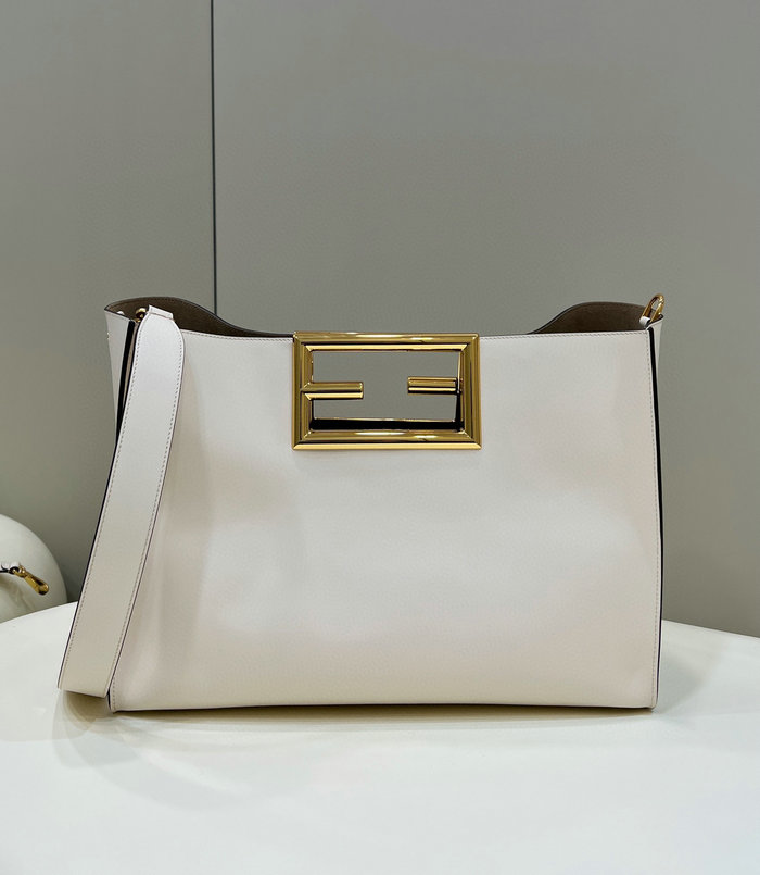 Fendi Way Tote Bag White F8506