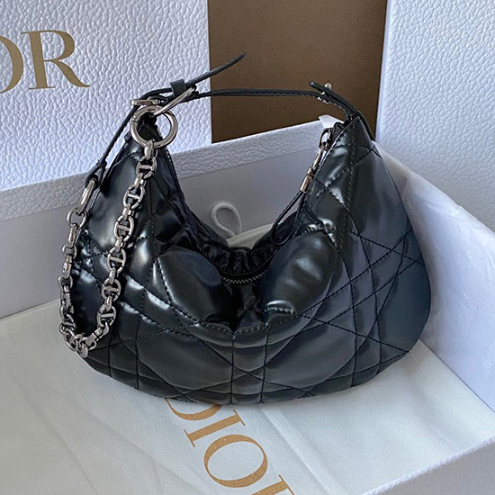 Mini Dior Caro Tulip Bag Black S5139