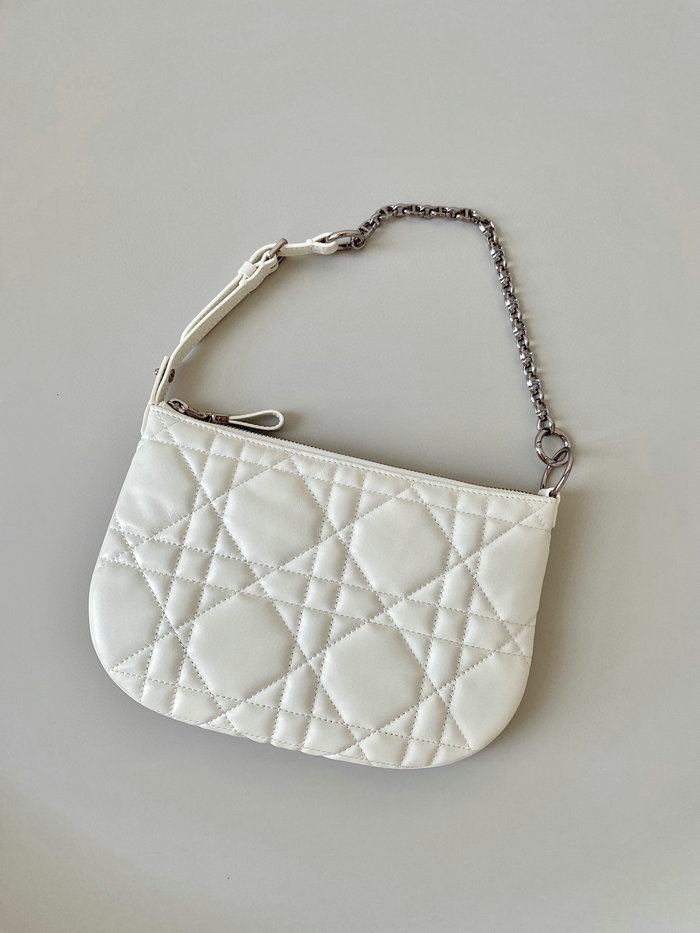 Mini Dior Caro Tulip Bag White S5139