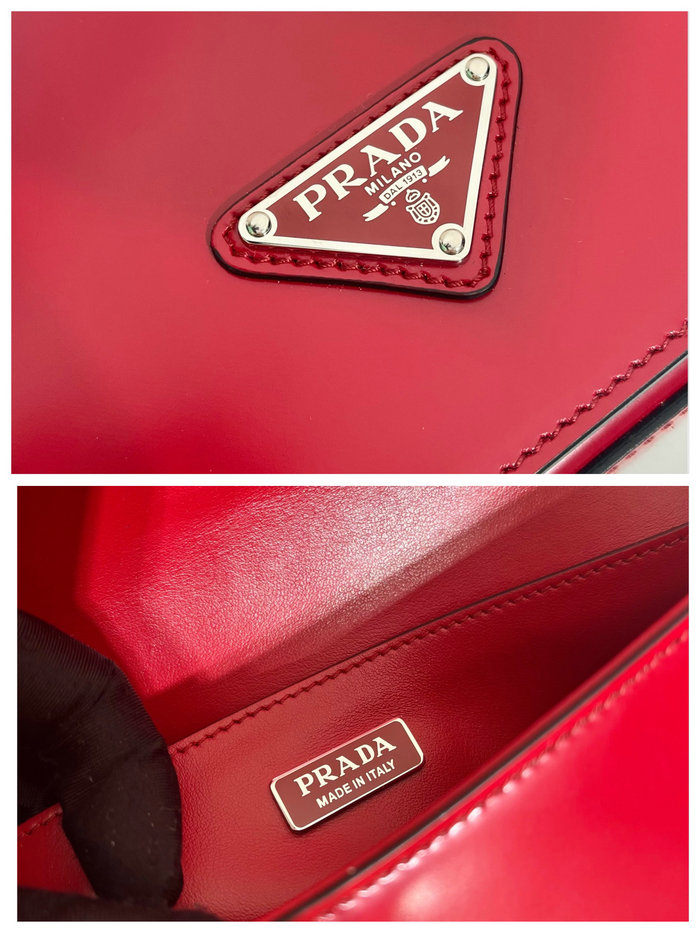 Prada Brushed leather Prada Femme bag Red 1BD323