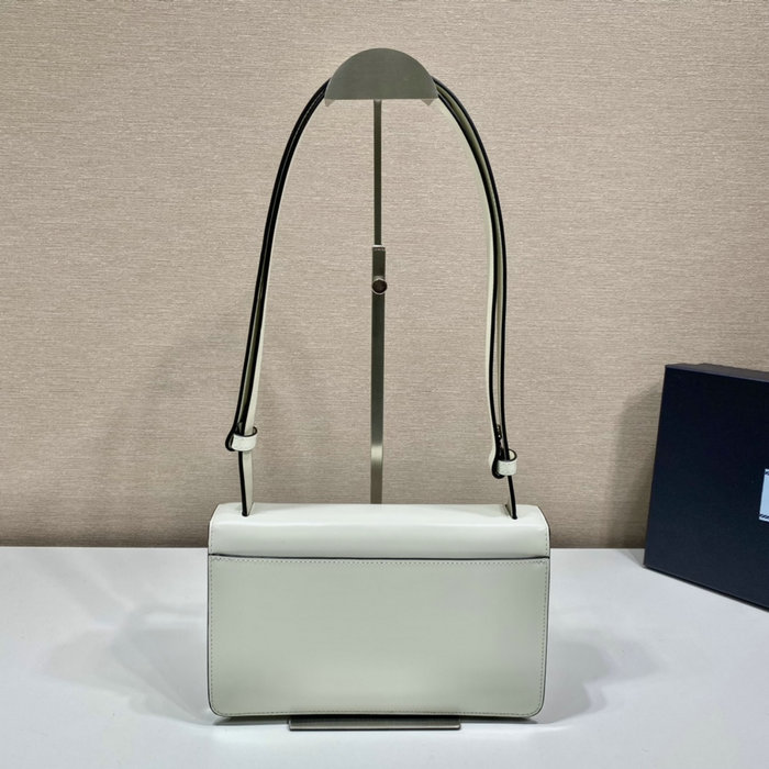 Prada Embleme brushed-leather bag White 1BD321