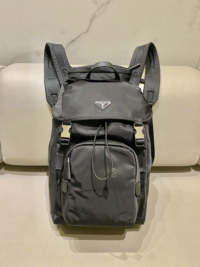 Prada Re-Nylon and Saffiano leather backpack with hood 2VZ135