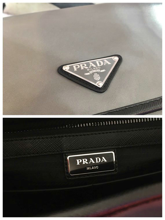 Prada Re-Nylon and Saffiano leather shoulder bag Grey 2VD769