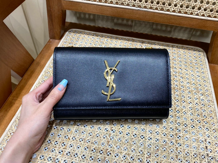 Saint Laurent Kate Small Bag Black with Gold 469390