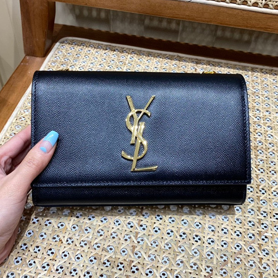 Saint Laurent Kate Small Bag Black with Gold 469390