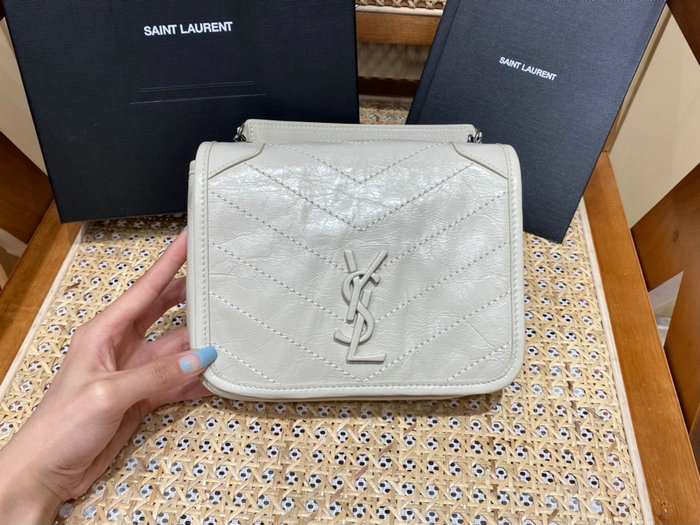 Saint Laurent Niki Chain Wallet White 583103