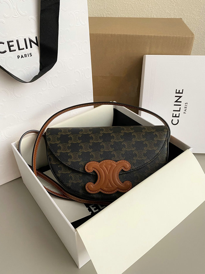 Celine Canvas Besace Cuir Triomphe C35117