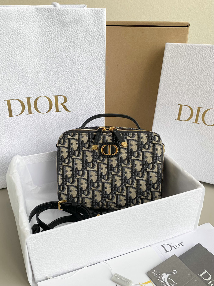 DIOR CARO BOX Bag Blue D7301