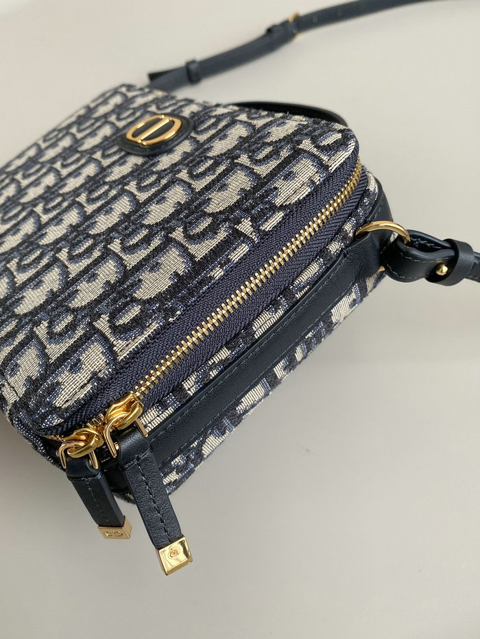 DIOR CARO BOX Bag Blue D7301