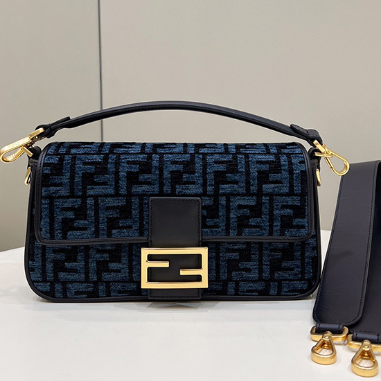 Fendi Baguette tapestry fabric bag Blue F8579