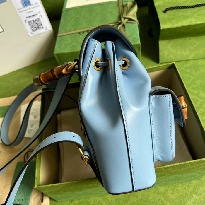 Gucci Bamboo small backpack Blue 702101