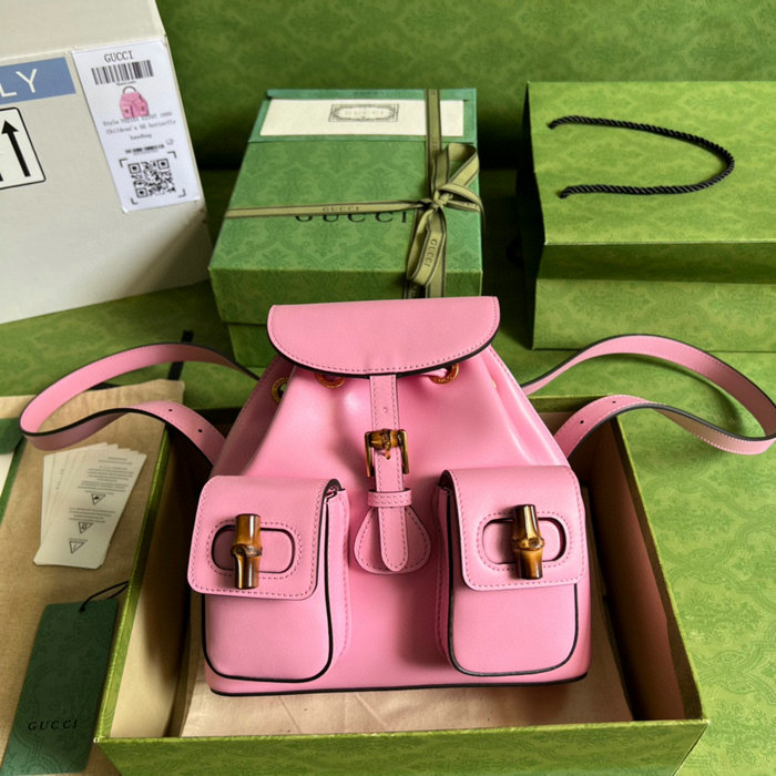 Gucci Bamboo small backpack Pink 702101