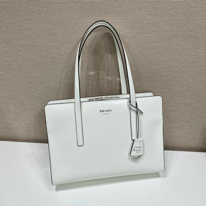 Prada Re-Edition 1995 brushed-leather medium handbag White 1BA350