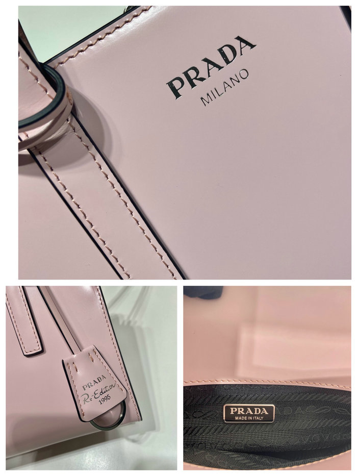 Prada Re-Edition 1995 brushed-leather mini handbag Pink 1BA357