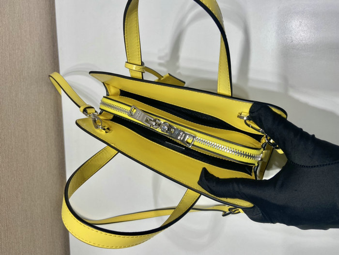 Prada Re-Edition 1995 brushed-leather mini handbag Yellow 1BA357