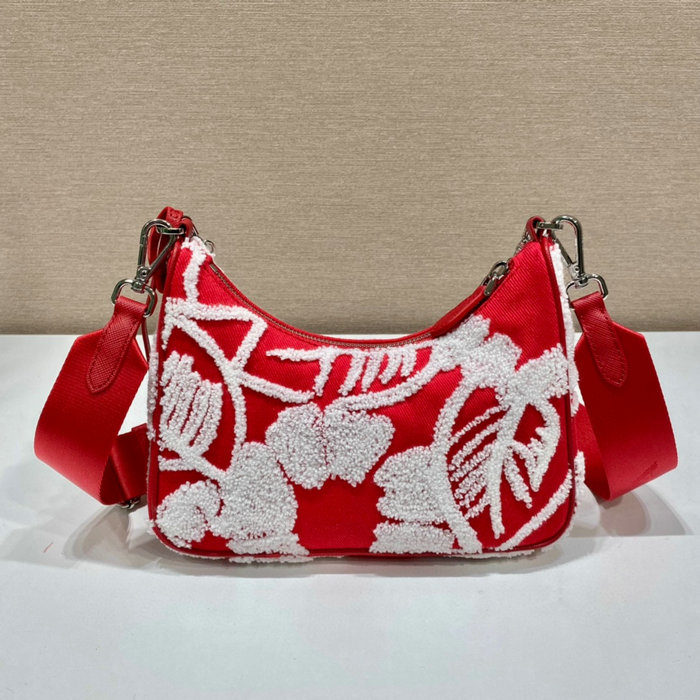 Prada Re-Edition 2005 embroidered drill mini bag Red 1BH204