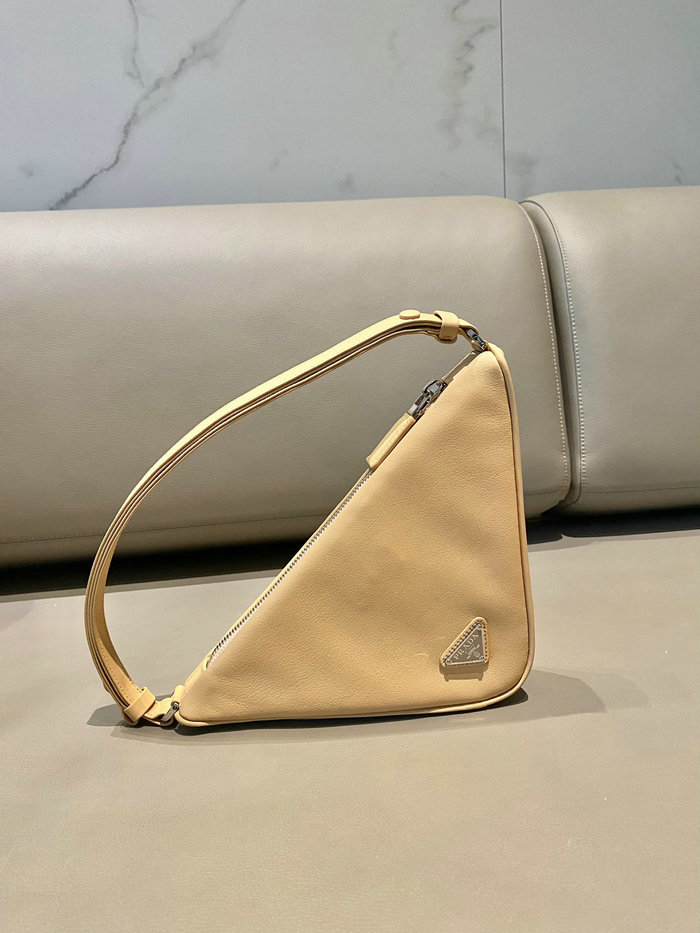 Prada Triangle leather pouch Beige 1NQ043