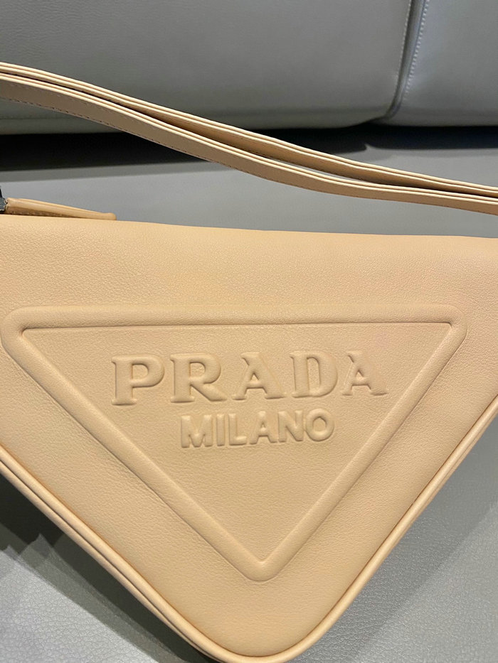 Prada Triangle leather pouch Beige 1NQ043