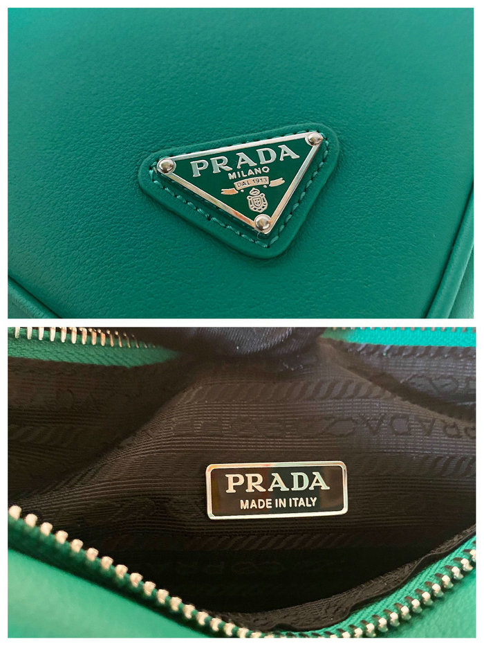 Prada Triangle leather pouch Green 1NQ043