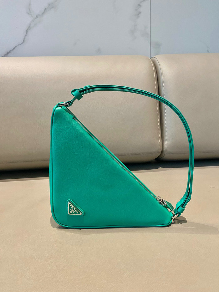 Prada Triangle leather pouch Green 1NQ043