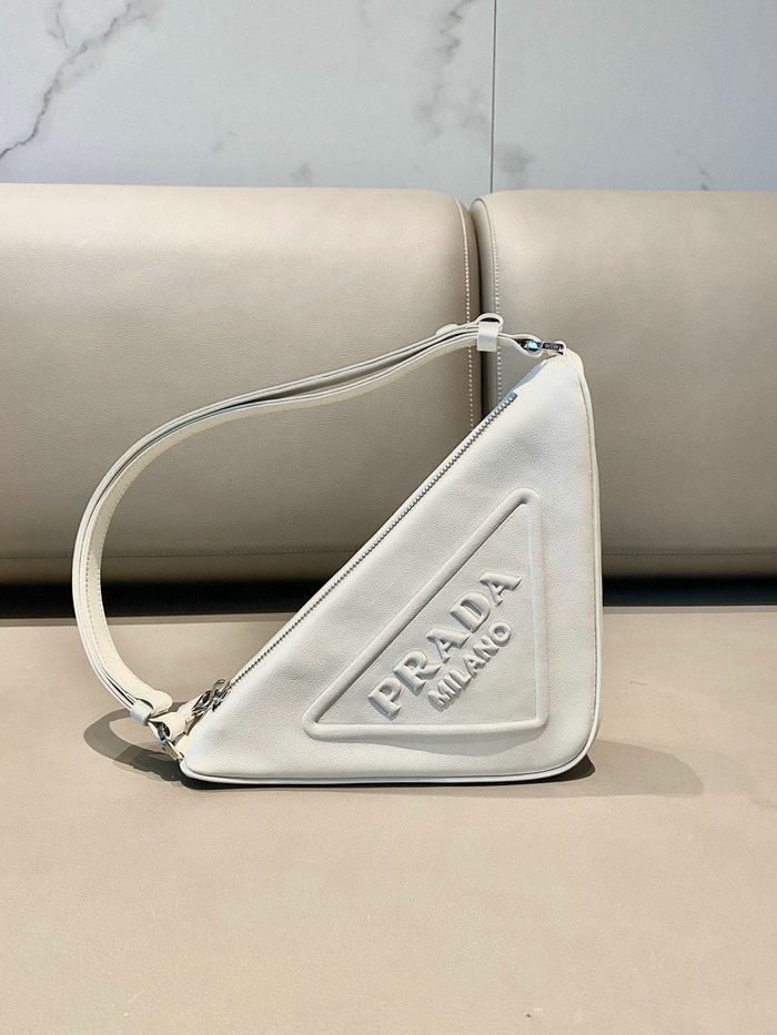 Prada Triangle leather pouch White 1NQ043