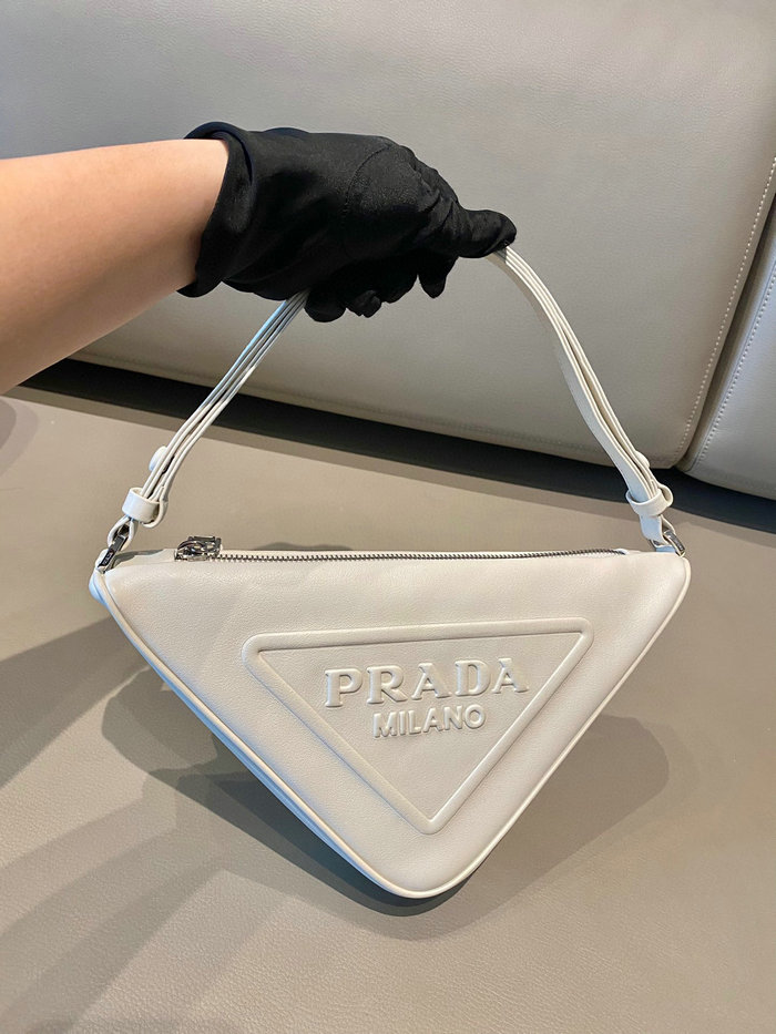 Prada Triangle leather pouch White 1NQ043