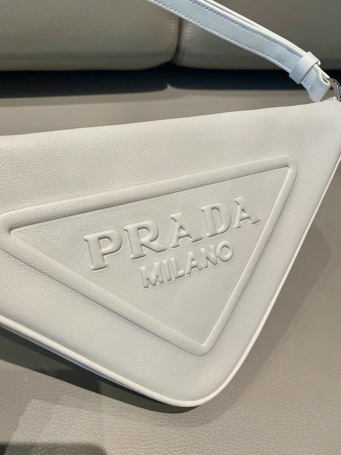 Prada Triangle leather pouch White 1NQ043