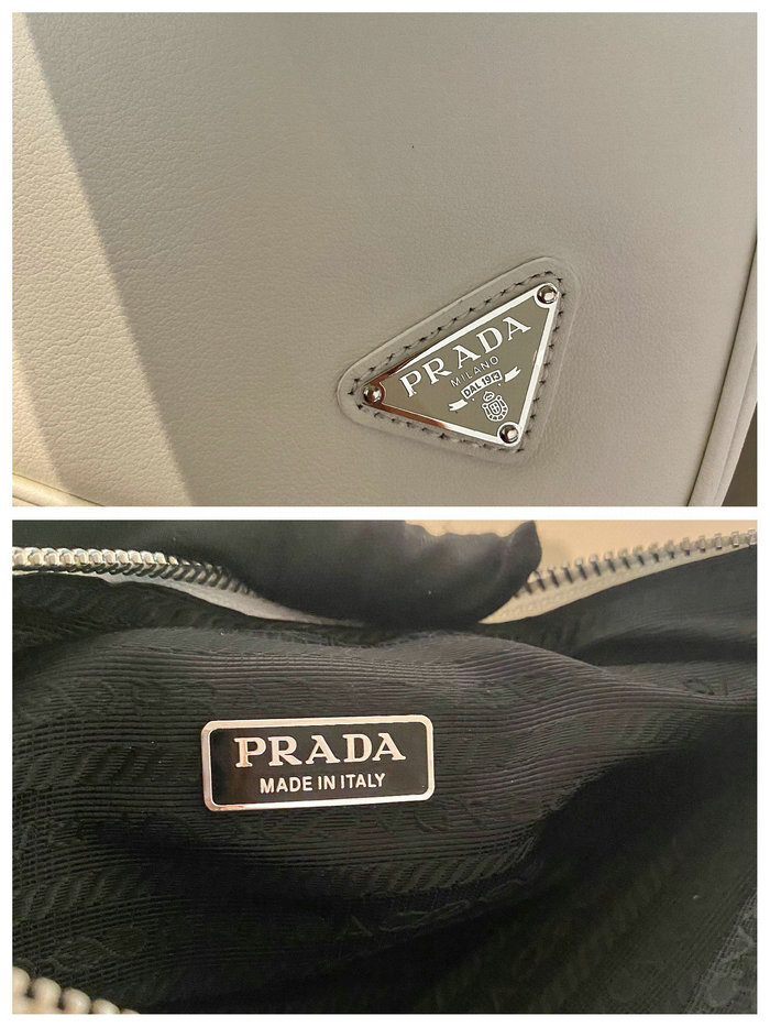 Prada Triangle leather pouch White 1NQ043