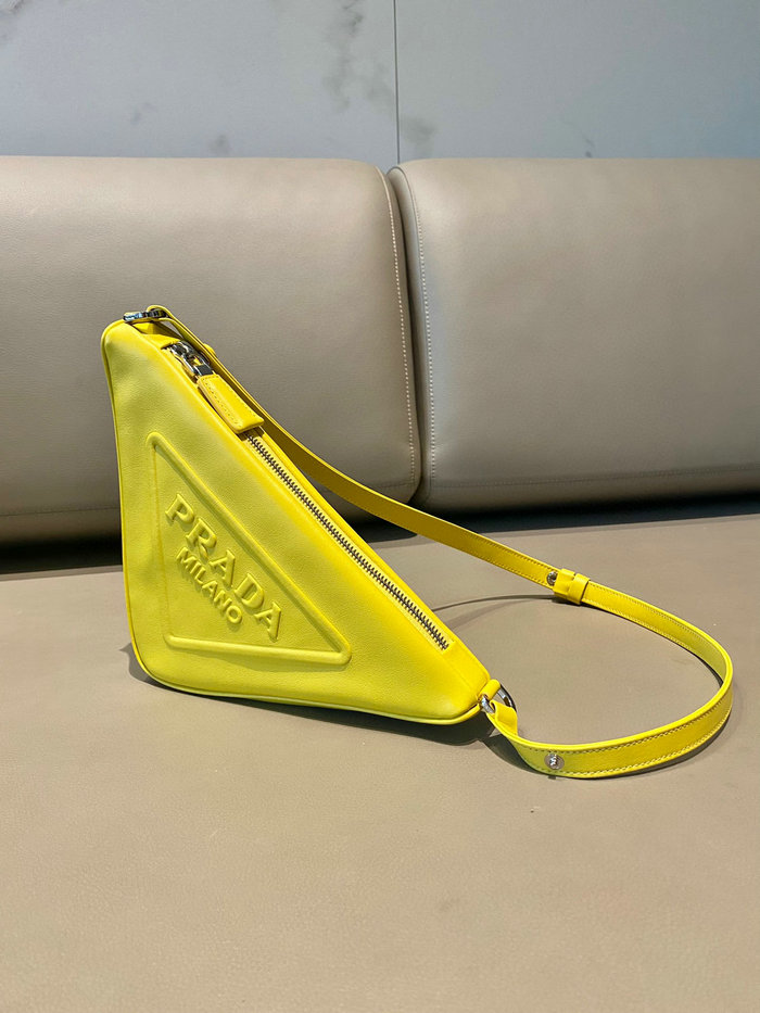 Prada Triangle leather pouch Yellow 1NQ043