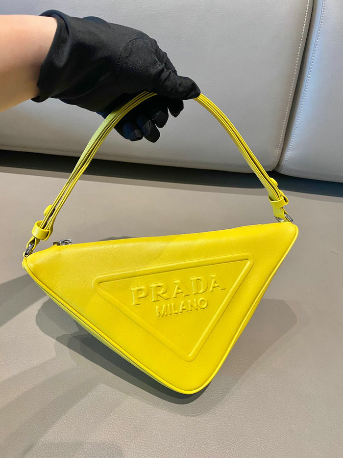 Prada Triangle leather pouch Yellow 1NQ043