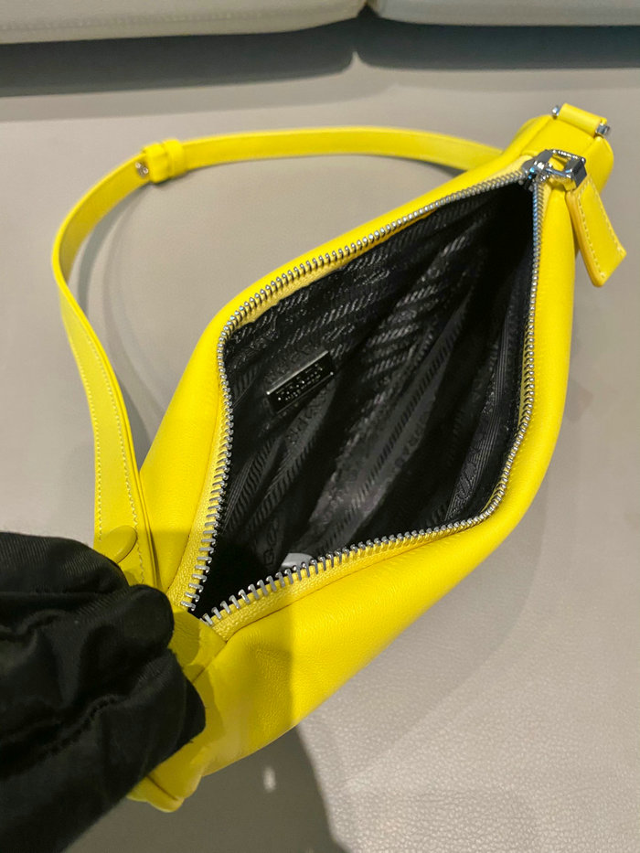 Prada Triangle leather pouch Yellow 1NQ043