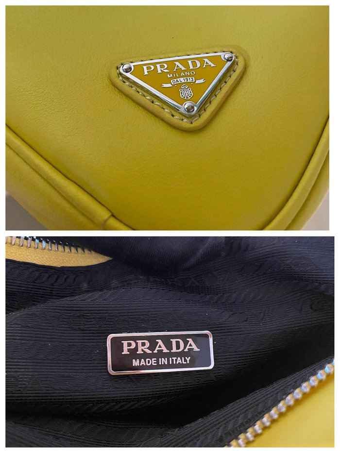 Prada Triangle leather pouch Yellow 1NQ043