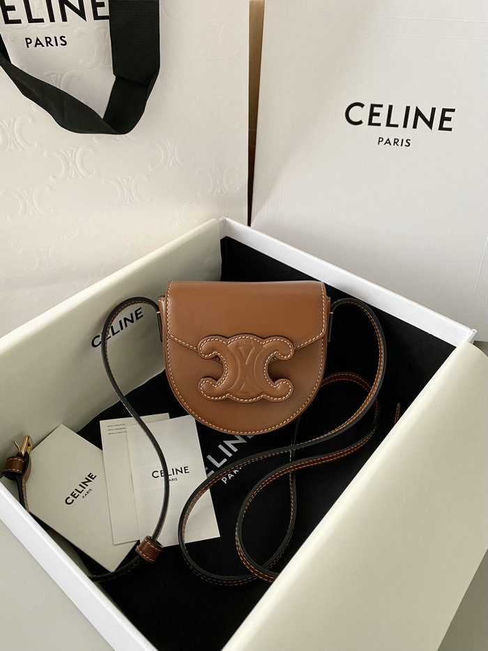 Celine Mini Besace Cuir Triomphe Tan C35105