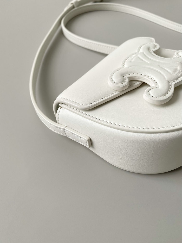 Celine Mini Besace Cuir Triomphe White C35105