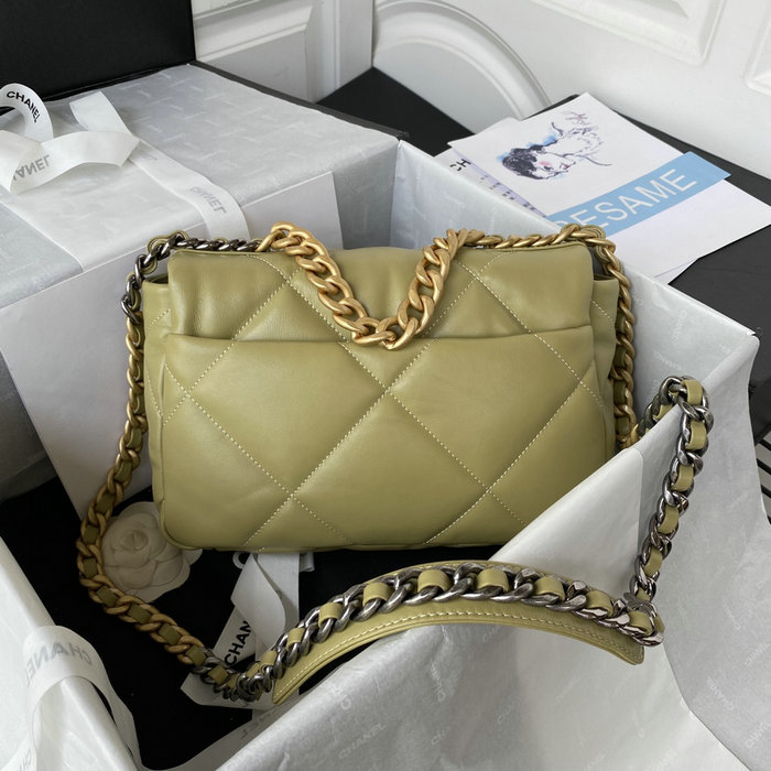 Chanel 19 Lambskin Flap Handbag Lemon AS1160