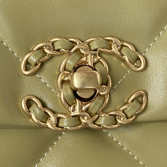 Chanel 19 Lambskin Flap Handbag Lemon AS1160