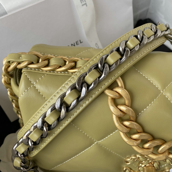 Chanel 19 Lambskin Flap Handbag Lemon AS1160