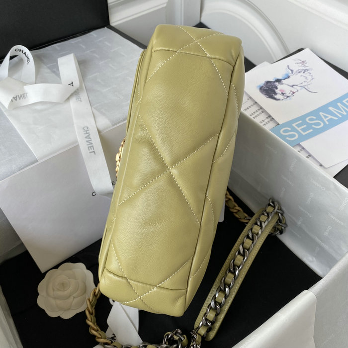 Chanel 19 Lambskin Flap Handbag Lemon AS1160