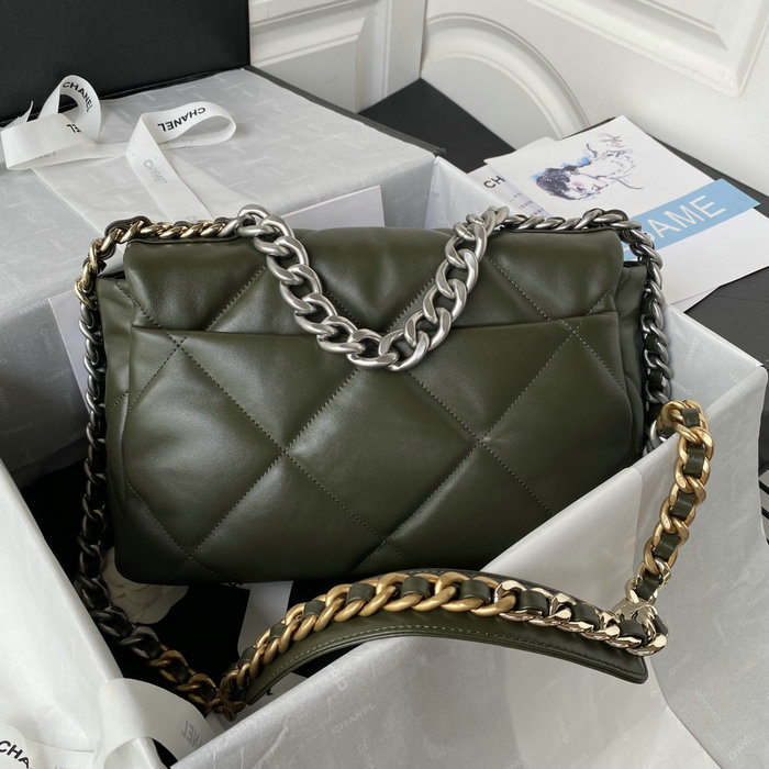 Chanel 19 Lambskin Large Flap Bag Khaki AS1161