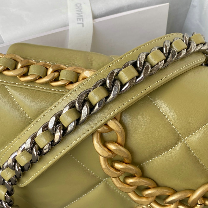 Chanel 19 Lambskin Large Flap Bag Lemon AS1161