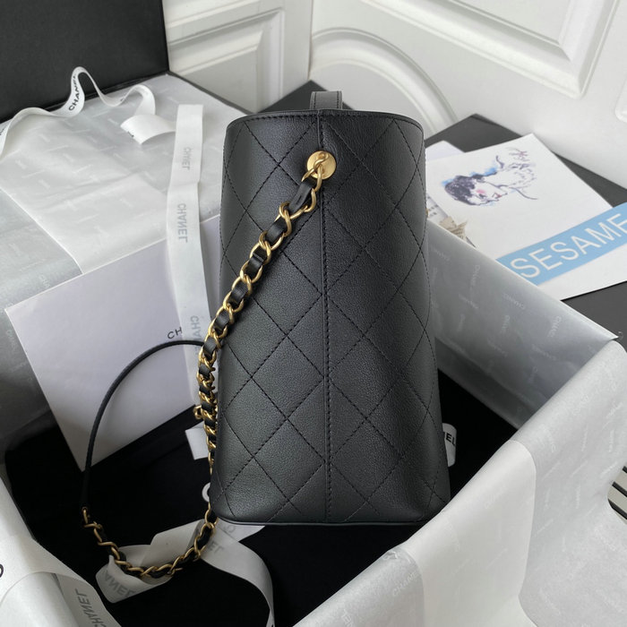 Chanel Calfskin Bucket Bag Black AS3452