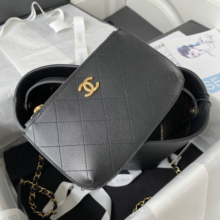 Chanel Calfskin Bucket Bag Black AS3452