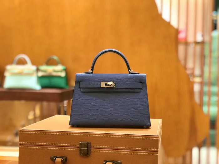 Hermes Mini Kelly II Bag Bleu Agate H82401