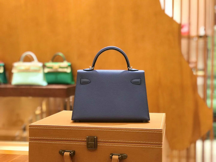 Hermes Mini Kelly II Bag Bleu Agate H82401