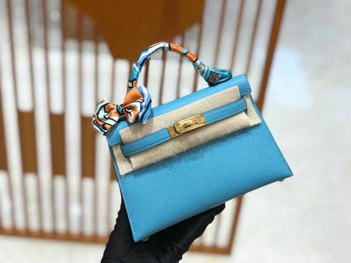 Hermes Mini Kelly II Bag Bleu Du Nord H82401