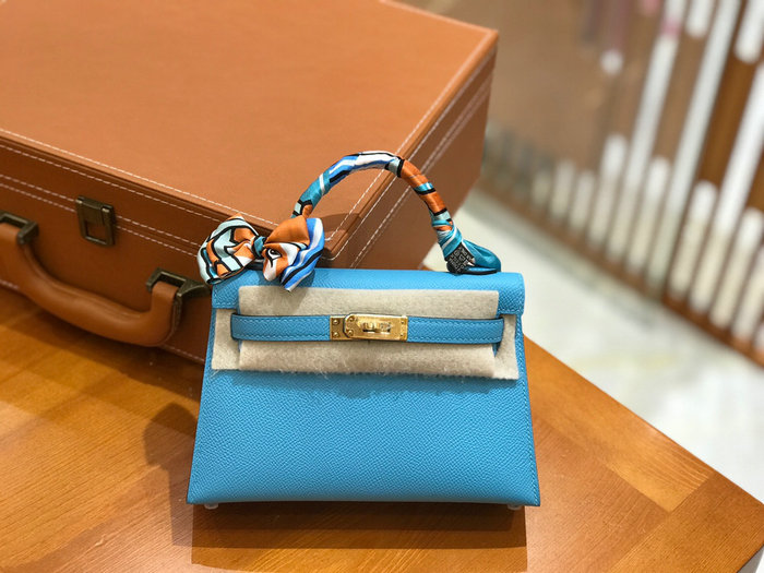 Hermes Mini Kelly II Bag Bleu Du Nord H82401