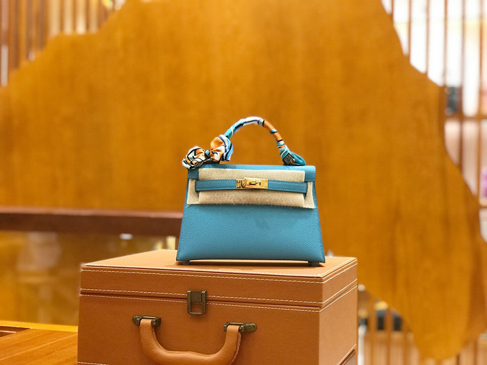 Hermes Mini Kelly II Bag Bleu Du Nord H82401